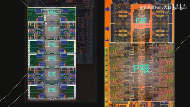 چینش هسته‌های P و E