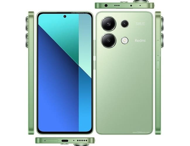 مدل سبز رنگ Note 13 Pro 4G از زاویه های مختلف