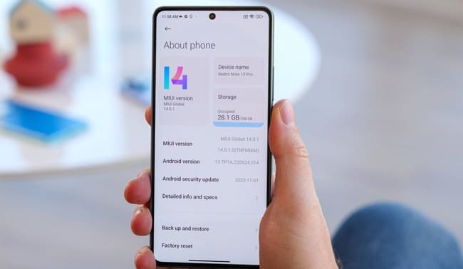 گوشی شیائومی Note 13 Pro با رابط کاربری MIUI 14