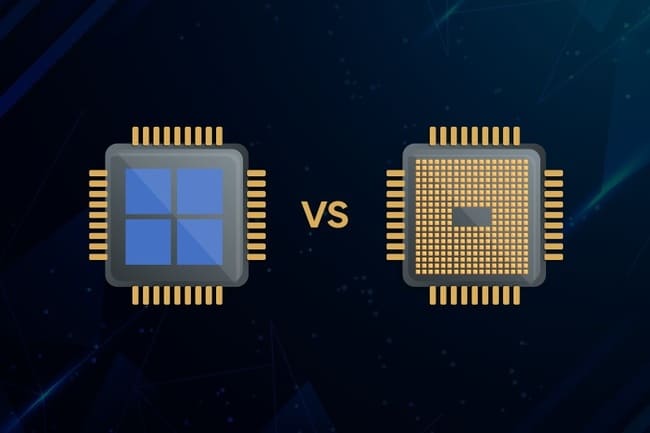 مقایسه سمبلیک ساختار CPU و GPU