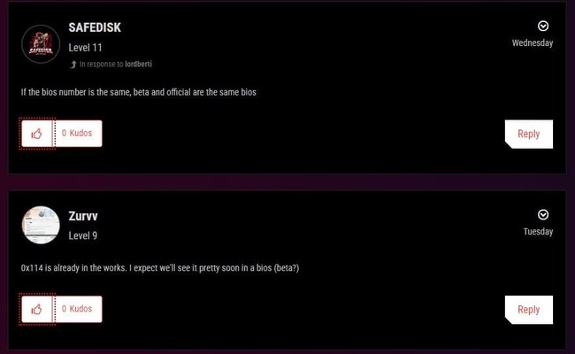 شایعات مطرح شده در انجمن ROG ایسوس  درباره مکروکد 0x114