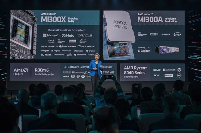 لیسا سو در حال معرفی محصولات جدید AMD