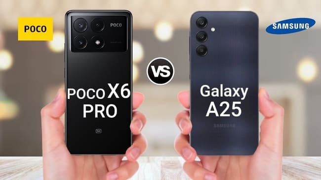 مقایسه Galaxy A25 با Poco X6