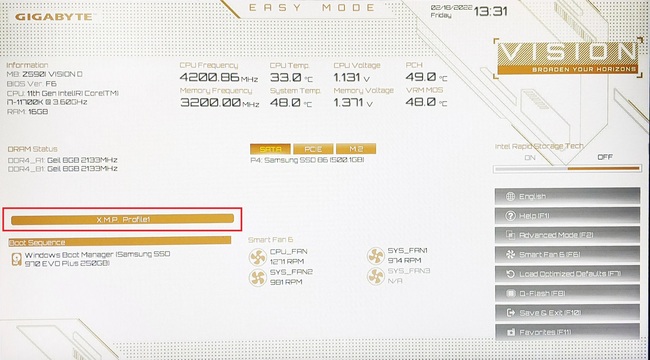 فعال سازی XMP در مادربرد گیگابایت در حالت EZ Mode