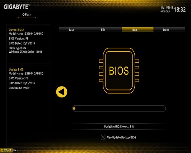 فرایند آپدیت BIOS در مادربرد گیگابایت
