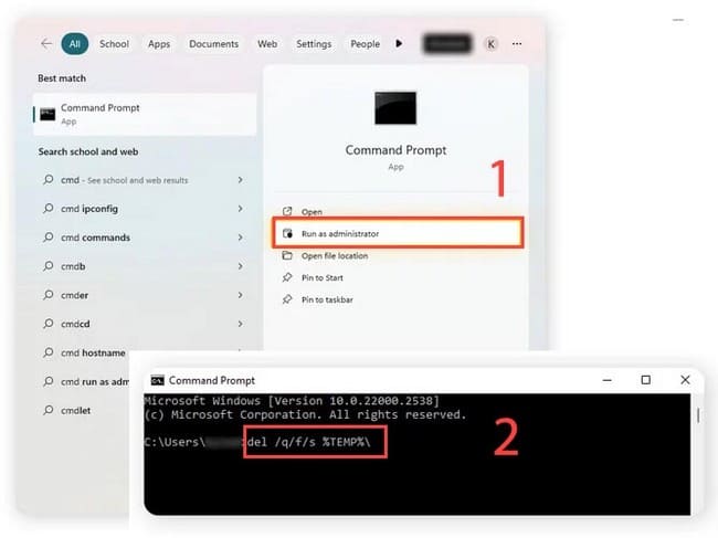 TEMP حذف فایل های موقت