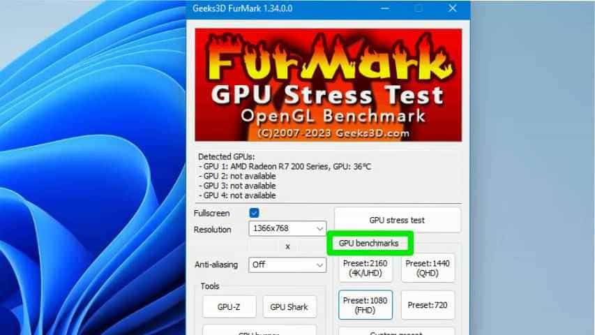 تست سلامت کارت گرافیک با استفاده از نرم‌افزار با furmark