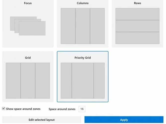 ابزار FancyZones پاورتویز ویندوز