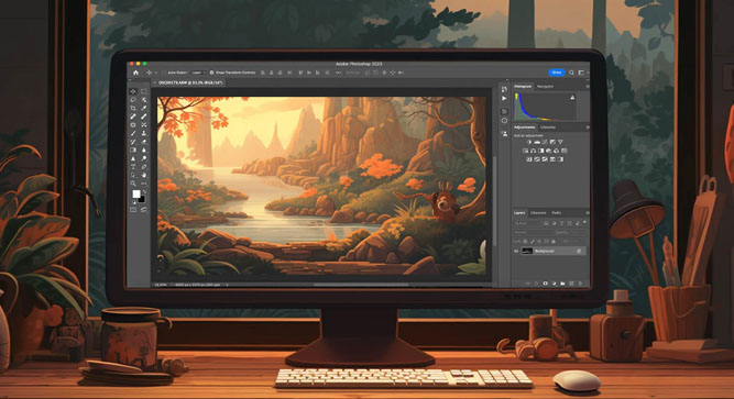 اجرای فتوشاپ در مانیتور بزرگ