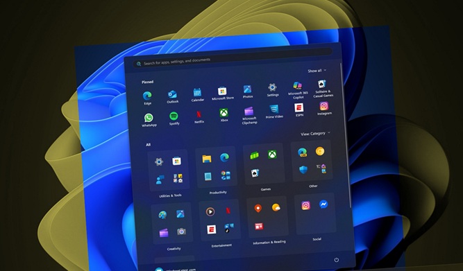 ویندوز منوی استارت جدید 11