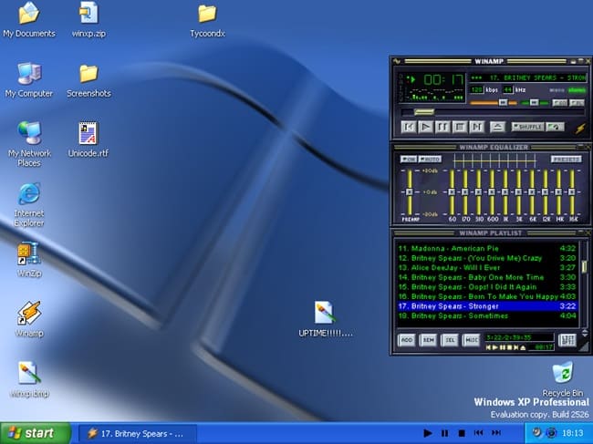 اجرای نرم‌افزار Winamp در ویندوز XP