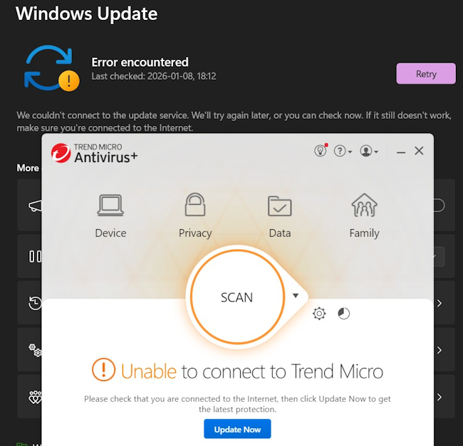 آپدیت نشدن آنتی ویروس