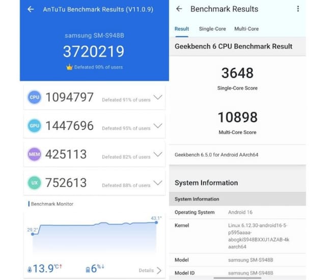 بنچمارک گوشی Galaxy S26 Ultra