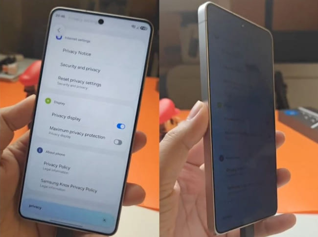 حالت حریم خصوصی گوشی Galaxy S26 Ultra