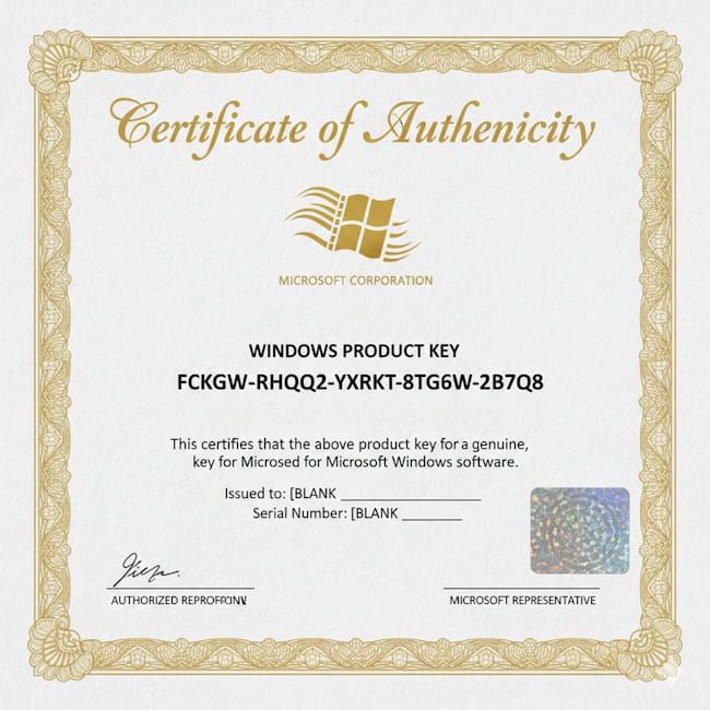 کلید FCKGW-RHQQ2-YXRKT-8TG6W-2B7Q8