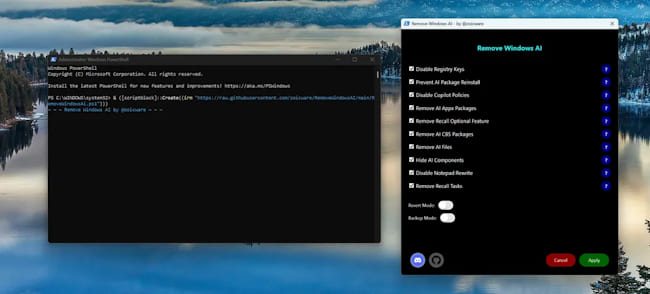 برنامه و ابزار RemoveWindowsAI