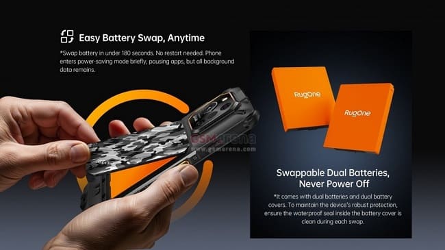 باتری قابل تعویض گوشی RugOne Xever 7 Pro