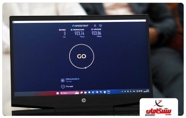 نتایج Speedtest.net از تست سرعت فیبر پیشگامان