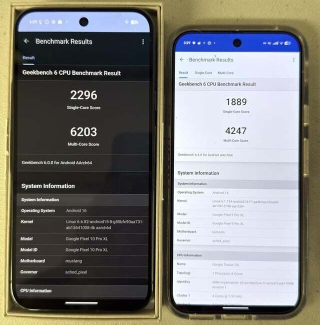 بنچمارک‌های تراشه تنسور G5