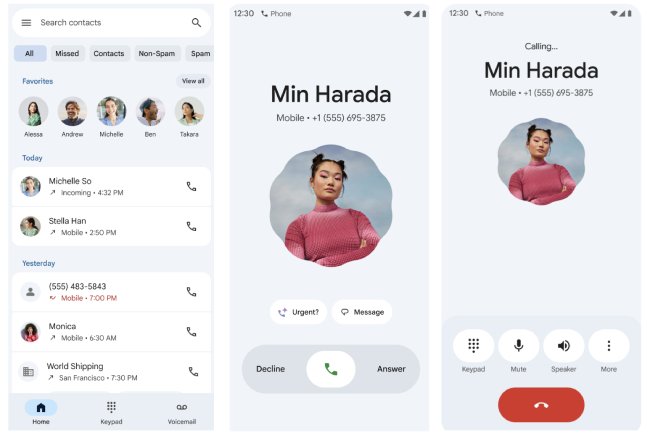 طراحی جدید اپلیکیشن Phone گوگل
