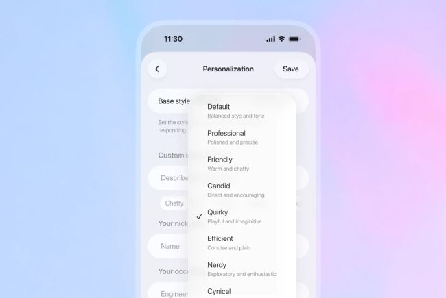 لحن‌ها و شخصیت‌های جدید در ChatGPT