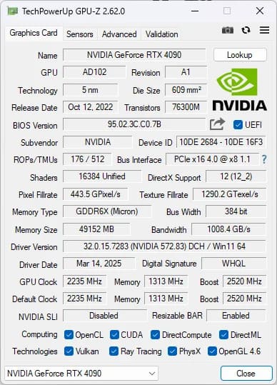 ۴۸ گیگابایت حافظه و خنک کننده مایع پیشرفته در کارت جدید RTX 4090