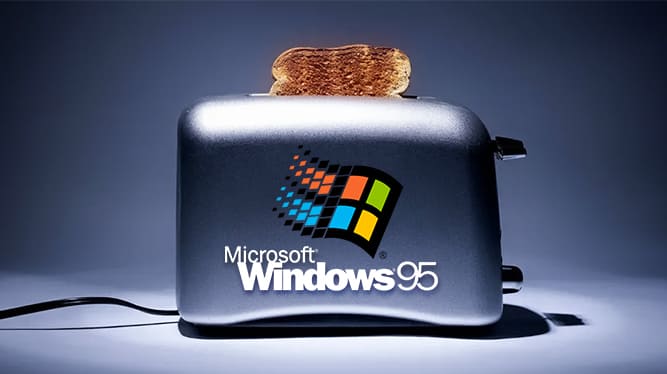 Windows 95 صبحانه شما را آماده می‌کند