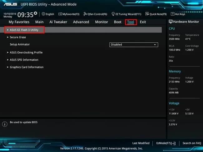 اجرای Asus EZ Flash 