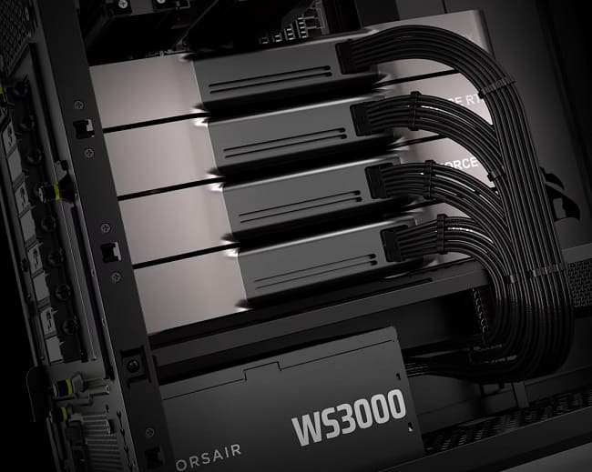 روشن کردن چهار کارت گرافیک RTX 5090 با پاور WS3000