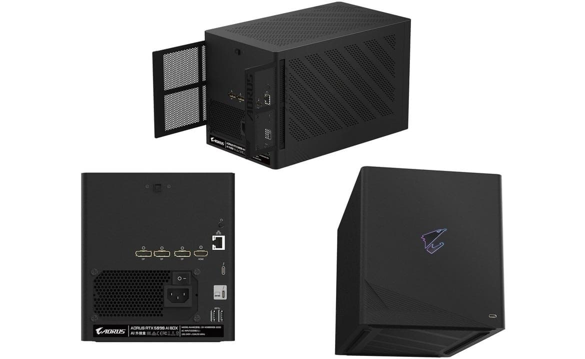 AORUS RTX 5090 AI BOX از زوایای مختلف