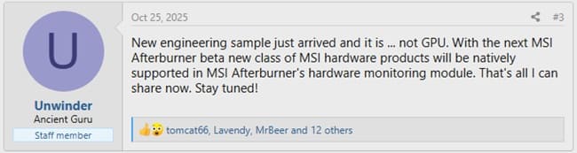 منحنی ولتاژ/فرکانس در نسخه جدید Afterburner