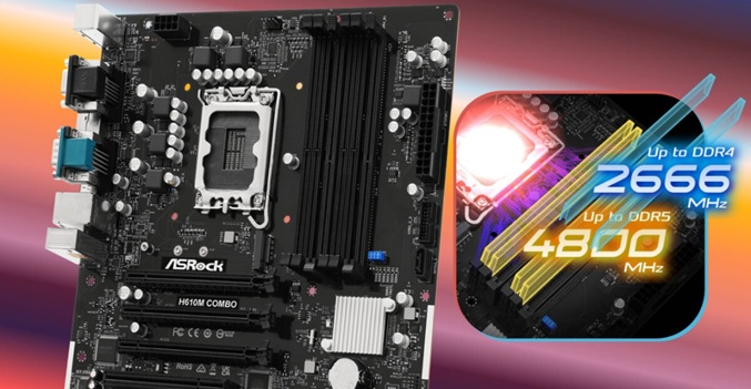 مادربرد ازراک H610M Combo با پشتیبانی ترکیبی DDR4 و DDR5 معرفی شد