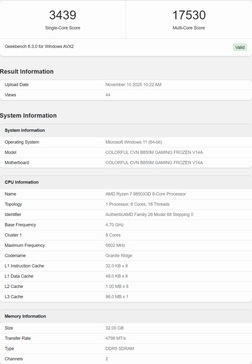 بنچمارک Ryzen 7 9850X3d