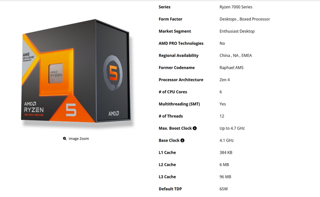 پردازنده Ryzen 7600X3D
