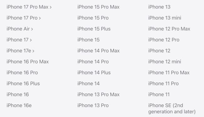 گوشی های سازگار با iOS 27