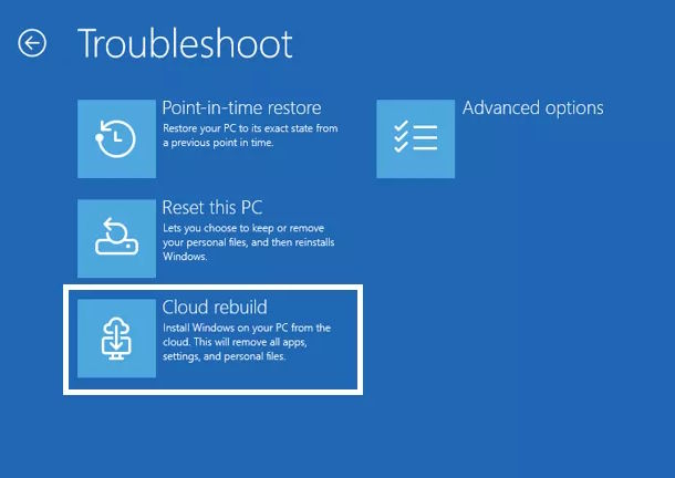 قابلیت Cloud Rebuild ویندوز چیست