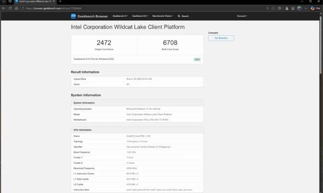 بنچمارک پردازنده Core 3 304 اینتل