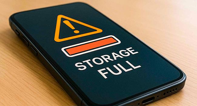 هشدار Storage almost full