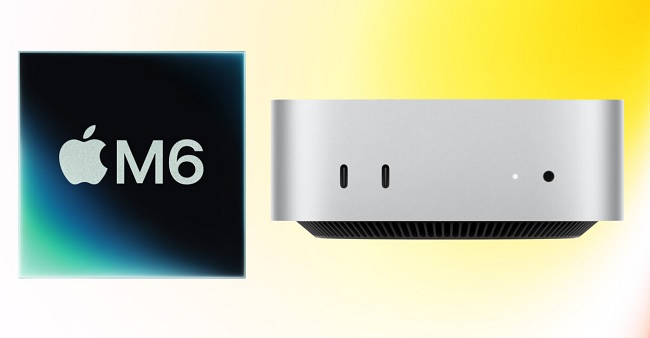 تراشه M6 در کنار Mac Mini