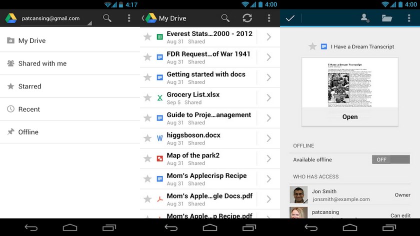 درایو مجازی گوگل Google Drive بهترین برنامه آفلاین برای اندروید