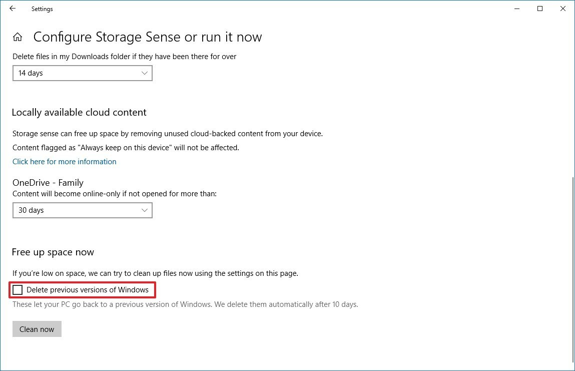 روش حذف پوشه windows old