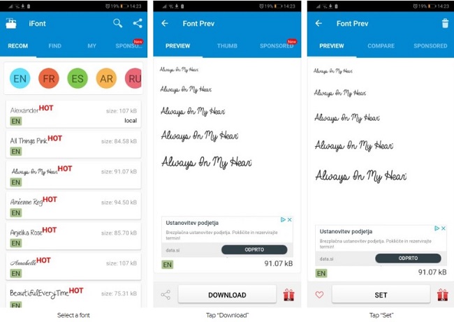 حل مشکل مربع شدن فونت در اندروید