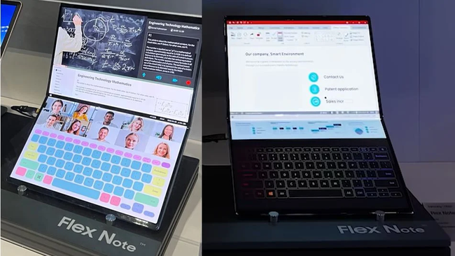 نمایشگر تاشوی flex note با کیبورد لمسی جذاب
